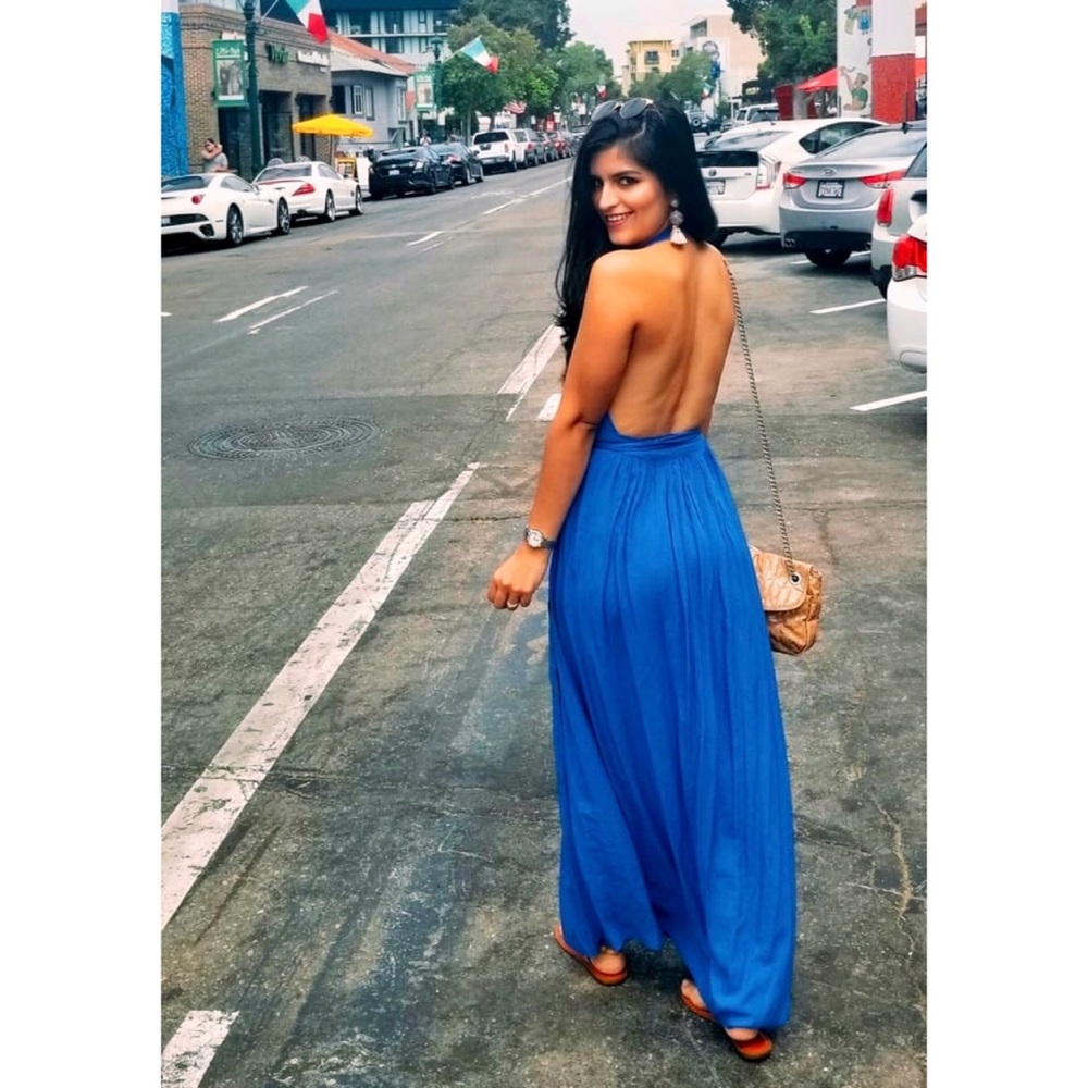 Lulus “Crescendo” Backless Wrap Low Cut Maxi Dress - Picture 14 of 16